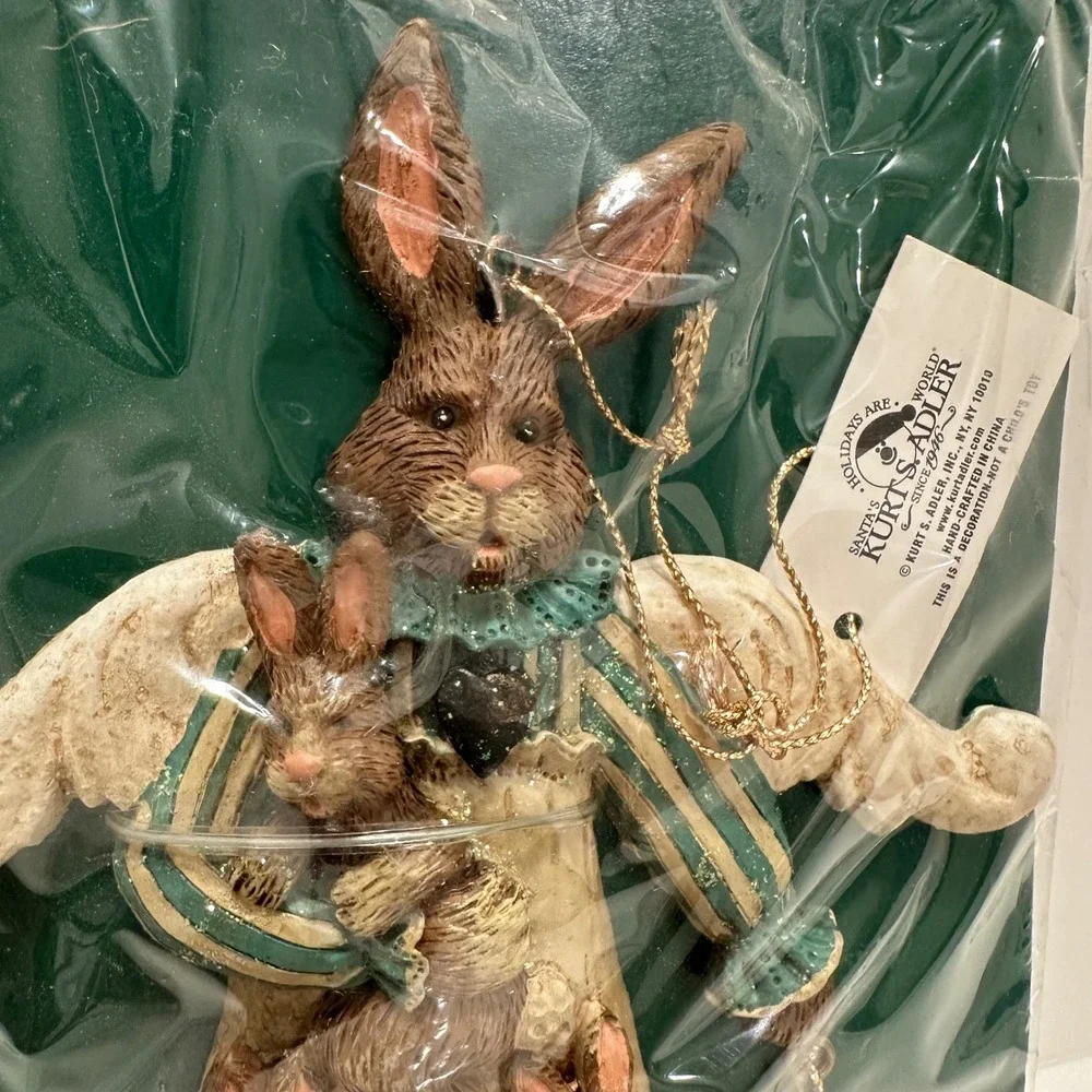 Kurt S Adler Mothers are Special Angels Bunny Ornament Kandys Heart and Home NEW